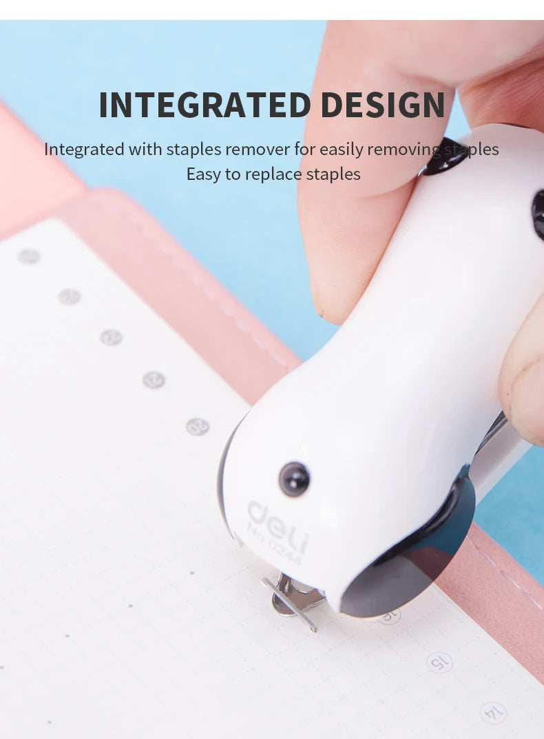 DELI Cartoon Mini Stapler Set Stapling Machine With 1000 pcs No.10 Staples Office School Binding Supplies Manual Cute Staplers