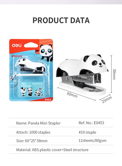 DELI Cartoon Mini Stapler Set Stapling Machine With 1000 pcs No.10 Staples Office School Binding Supplies Manual Cute Staplers