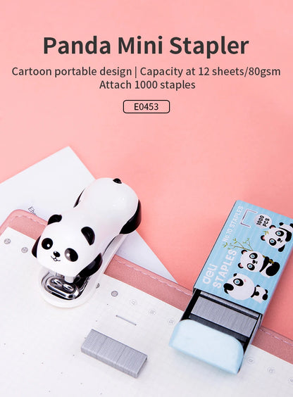DELI Cartoon Mini Stapler Set Stapling Machine With 1000 pcs No.10 Staples Office School Binding Supplies Manual Cute Staplers